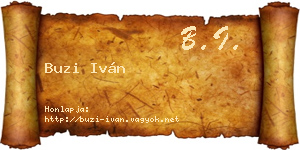 Buzi Iván névjegykártya